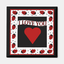 I Love You Ladybugs Fridge Magnets