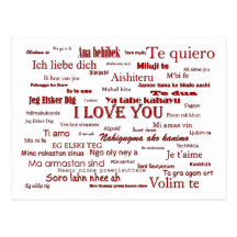 I love you language postkarten