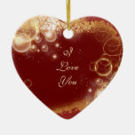 "I love you" "marry me" proposal red heart Ornament