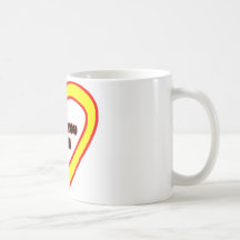 I Love You MOM Bright Yellow Heart The MUSEUM Zazz Coffee Mug