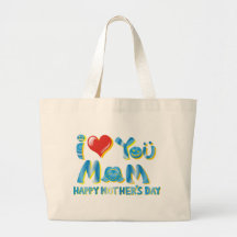I Love You Mom Shirts Tote Bag