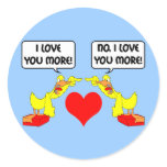 I love you more round sticker