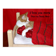 I love you more than my Teddy Bear Postcard