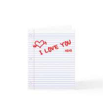 i love you : notebook paper cards