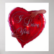 I Love You on white Posters