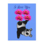 I Love You Panda Bear Flower Photo Postcard