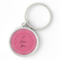 I Love You Pink Digital Art Keychain
