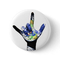 I Love You Planet Earth Button
