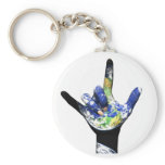 I Love You Planet Earth Keychain