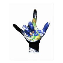 I Love You Planet Earth Postcard