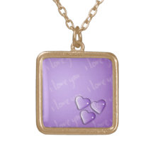 I Love You Purple Custom Necklace