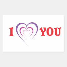 I Love You Rectangular Stickers