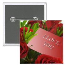 I Love You Roses Pinback Button