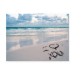 I Love You, Sand Writing on the Beach postcards