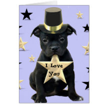 I Love You Staffordshire Bull Terrier card