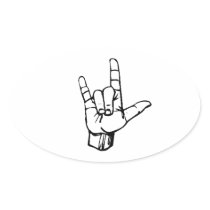 I love you! oval stickers