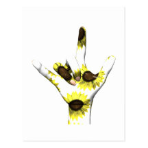 I Love You Sunflower Postcard