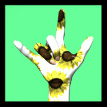 I Love You Sunflower Poster posters