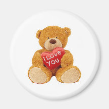 I Love You teddy bear Fridge Magnet