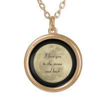 I love you to the moon and back necklace in gold