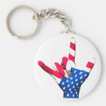 I Love You USA Flag Keychain