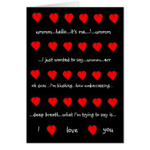 'I Love You' Valentines Card (Hugh Grant style)