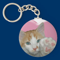 I love you with all meow heart!  Cat keychains