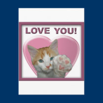 I love you with all meow heart!  Cat postcards