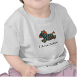 I Love Zebras Whimsical Blue & Orange Zebra Tshirts
