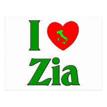 I Love Zia Post Card