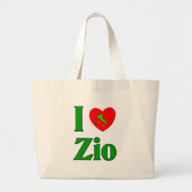I Love Zio (Italian Uncle) Canvas Bags