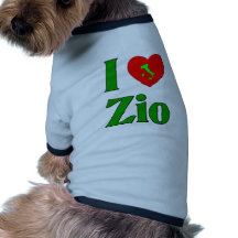 I Love Zio (Italian Uncle) Dog Clothing