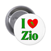 I Love Zio (Italian Uncle) Pinback Buttons