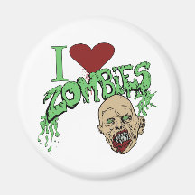 I Love Zombies Fridge Magnets
