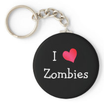I Love Zombies Keychain