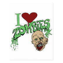 I Love Zombies Post Cards