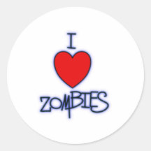I Love Zombies! Round Sticker