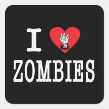 I Love Zombies Stickers