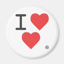 I Luv Heart Refrigerator Magnets