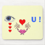I LUV U FACE! Mouse pad
