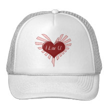 I Luv You Valentine Mesh Hat