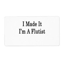 I Made It I'm A Flutist Personalized Shipping Label