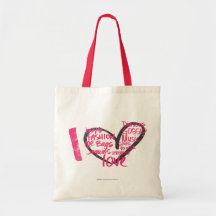 I magenta de graffiti de coeur sac fourre-tout