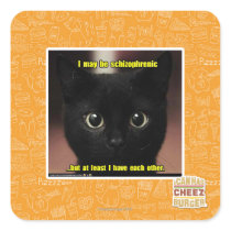 I may be schizophrenic square sticker