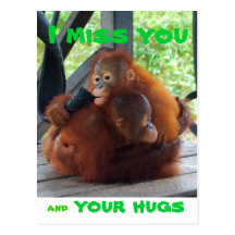 I Miss You and Your Hugs Postcard