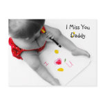 I Miss You Daddy I Love You Dad With Red Heart Post Cards