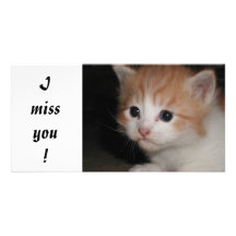 I Miss You kitty photo card