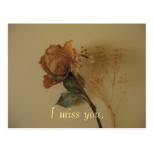 "I miss you." Postcards