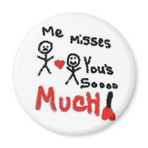 I Miss You So Much Cartoon Refrigerator Magnets