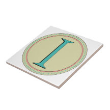 I MONOGRAM LETTER CERAMIC TILE